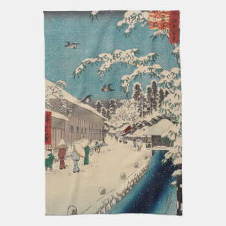 Linge De Cuisine Paysage hivernal d'Hiroshige japon ukiyo-e antique