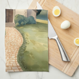 Linge De Cuisine Paysage Pastel du Chemin de la Chapelle Cottagecor