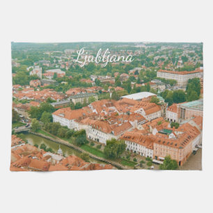 Linge De Cuisine Paysage urbain de Ljubljana, souvenir de voyage en