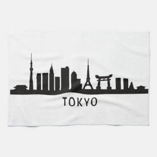Linge De Cuisine Paysage urbain du Japon Silhouette de la skyline