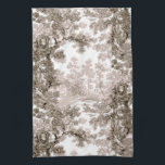 Linge De Cuisine Paysage vintage Cottage Toile Brown & Blanc<br><div class="desc">Paysage vintage classique toile de jouy motif avec chalet et pont rustique dans une clairière encadrée par un bosquet d'arbres dans les tons clairs et brun foncé sur arrière - plan blanc. Le motif est transparent et peut être mis à niveau vers le haut ou vers le bas.</div>