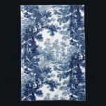 Linge De Cuisine Paysage vintage du chalet Toile-Bleu & Blanc<br><div class="desc">Paysage vintage classique toile de jouy motif avec chalet et pont rustique dans une clairière encadrée par un bosquet d'arbres dans les tons clairs et bleu foncé sur arrière - plan blanc. Le motif est transparent et peut être mis à niveau vers le haut ou vers le bas.</div>