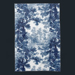 Linge De Cuisine Paysage vintage du chalet Toile-Bleu & Blanc<br><div class="desc">Paysage vintage classique toile de jouy motif avec chalet et pont rustique dans une clairière encadrée par un bosquet d'arbres dans les tons clairs et bleu foncé sur arrière - plan blanc. Le motif est transparent et peut être mis à niveau vers le haut ou vers le bas.</div>