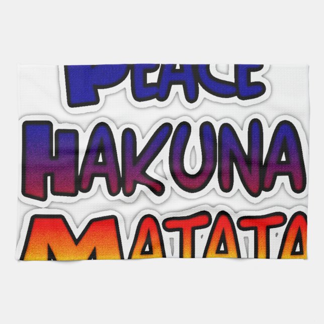 Linge De Cuisine Peace Hakuna Matata Gradient Art (Horizontal)