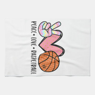 Linge De Cuisine Peace Love Basketball Coeur pour les Ados entre