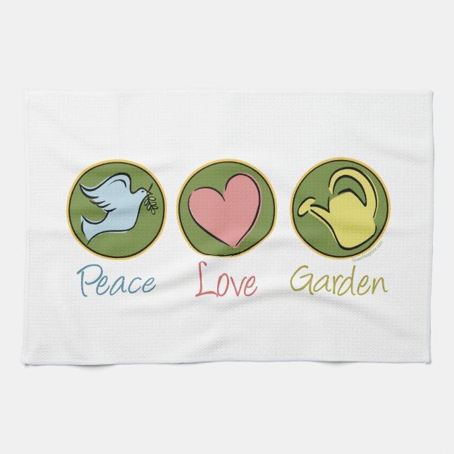 Linge De Cuisine Peace Love Gardening (Horizontal)