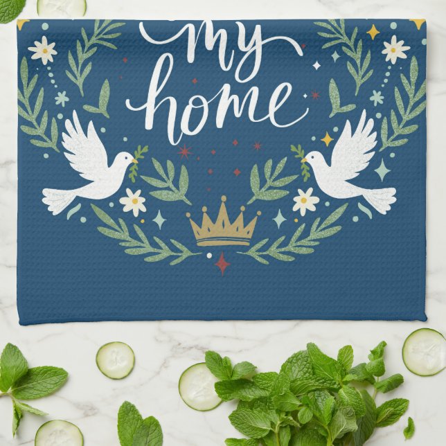 Linge De Cuisine Peace Rules My Home (Plié)