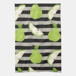 Linge De Cuisine Peach Modern Black & White Strips