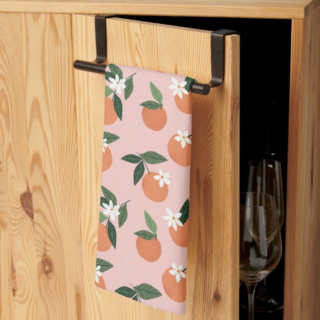 Linge De Cuisine Peach Orange Juice Motif (Pliage en tiers)