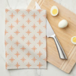Linge De Cuisine Peach Stars on Cream Motif atomique du milieu du s<br><div class="desc">Revenez à une époque de simple décoration de cuisine de l'ère atomique avec ces étoiles de pêche amusantes sur la serviette de cuisine moderne crème du milieu du siècle.</div>