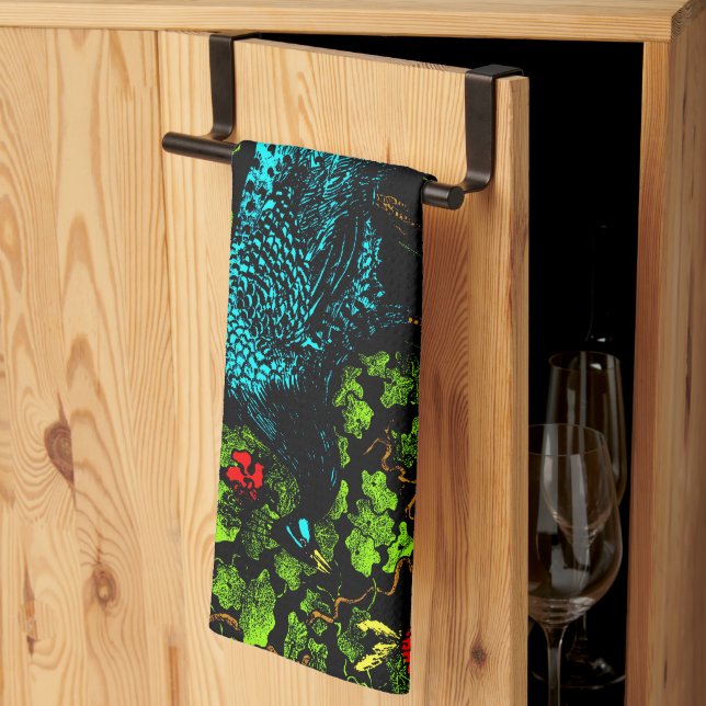 Linge De Cuisine Peacock et Butterfly de style Art nouveau néerland (Pliage en tiers)