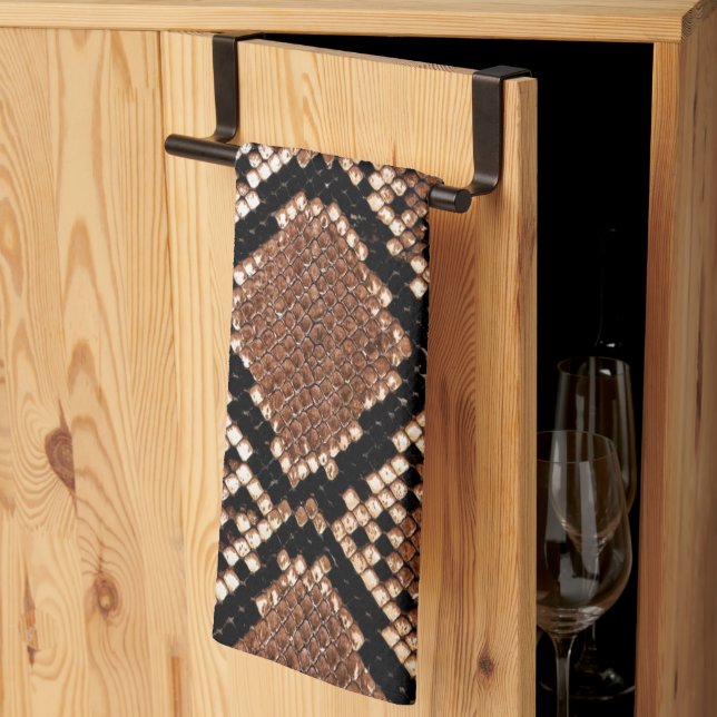 Linge De Cuisine Peau de Crotale Diamondback Occidental (Pliage en tiers)