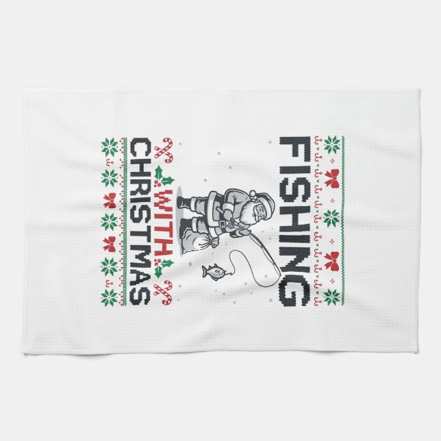 Linge De Cuisine Pêche avec la fête de Noël Santa (Horizontal)