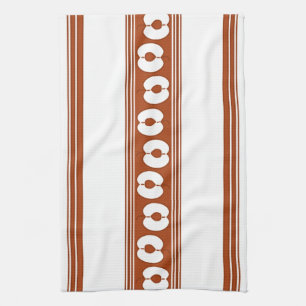 Linge De Cuisine Pêche Luxe Rayures Jacquard