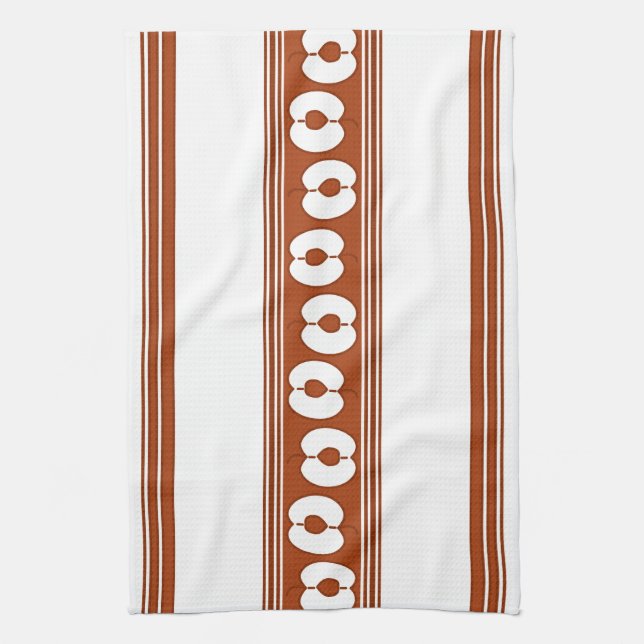 Linge De Cuisine Pêche Luxe Rayures Jacquard (Vertical)