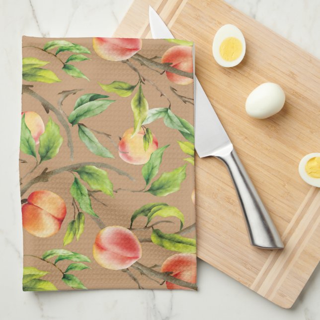 Linge De Cuisine Pêches sur l'arbre (Quart Plié)