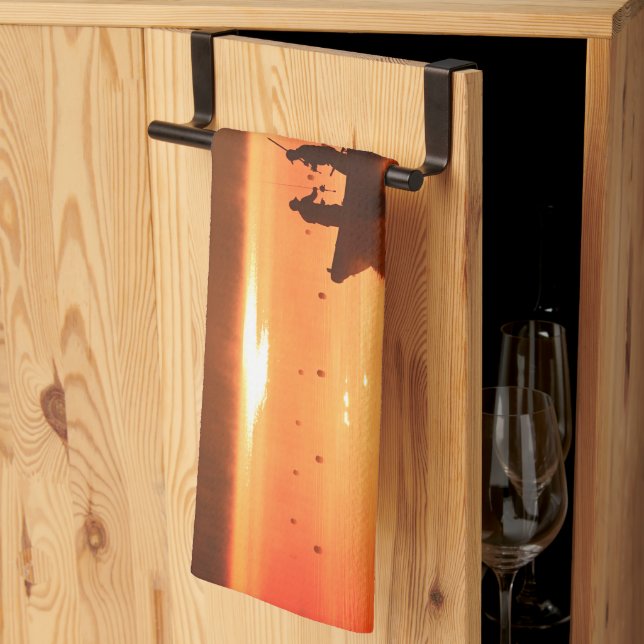 Linge De Cuisine Pêcheur Orange Brûlé (Pliage en tiers)