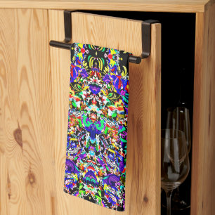 Linge De Cuisine Peinture abstraite colorée mignonne