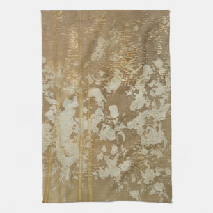 Linge De Cuisine Peinture abstraite d'or avec les taches argentées