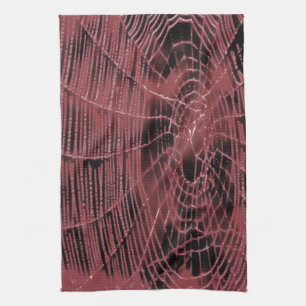 Linge De Cuisine Peinture Abstraite D'Un Cobweb Magenta Rose