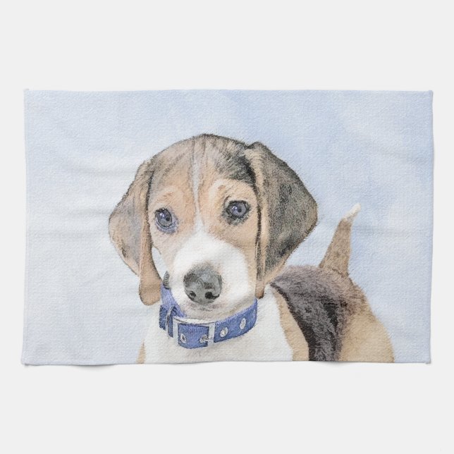 Linge De Cuisine Peinture beagle - Cute Original Chien Art (Horizontal)