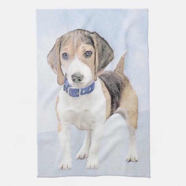 Linge De Cuisine Peinture beagle - Cute Original Chien Art (Vertical)