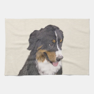 Linge De Cuisine Peinture bernoise de chien de montagne - Art origi