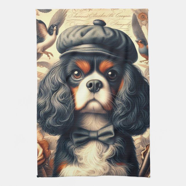 Linge De Cuisine Peinture Cavalier King Charles Spaniel (Vertical)