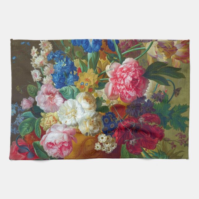 Linge De Cuisine Peinture classique Vintage Fleurs (Horizontal)
