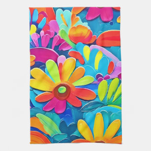 Linge De Cuisine Peinture colorée à l'énergie des fleurs