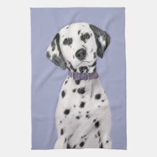 Linge De Cuisine Peinture Dalmatienne - Beau art original de chien