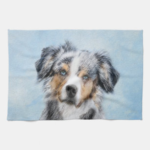 Linge De Cuisine Peinture de berger américaine miniature - Chien Ar