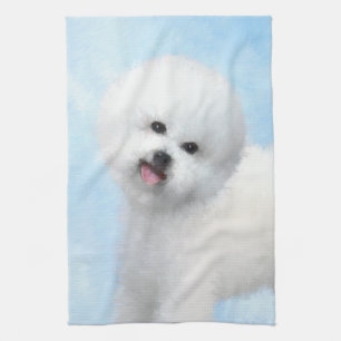 Linge De Cuisine Peinture de Bichon Frise - Cute Original Dog Art