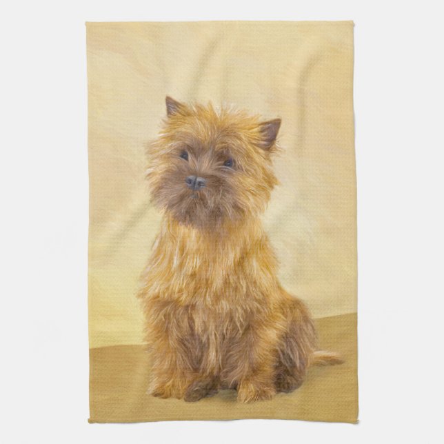 Linge De Cuisine Peinture de Cairn Terrier - Cute Original Chien Ar (Vertical)