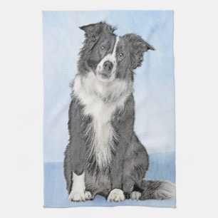 Linge De Cuisine Peinture de collie frontalière - Belle art origina