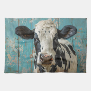 Linge De Cuisine Peinture de la ferme de vache laitière de mignonne