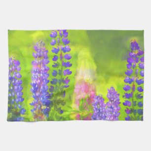 Linge De Cuisine Peinture de loup - art original de fleur