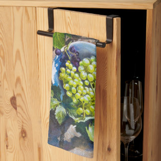 Linge De Cuisine Peinture de nature morte de raisin vert