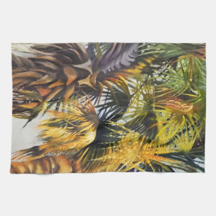 Linge De Cuisine Peinture de palmiers colorée et contemporaine