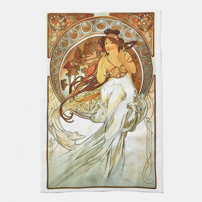 Linge De Cuisine Peinture de série de Nouveou Mucha d'art (Vertical)