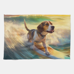 Linge De Cuisine Peinture de surf sur la plage de Beagle