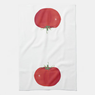 Linge De Cuisine Peinture de tomate rouge mûre entière avec le