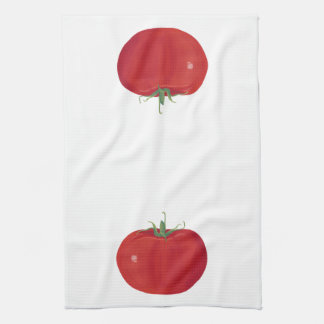 Linge De Cuisine Peinture de tomate rouge mûre entière avec le