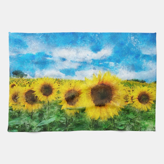 Linge De Cuisine Peinture de tournesols (Horizontal)