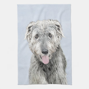 Linge De Cuisine Peinture de Wolfhound en Irlande - Beau art origin