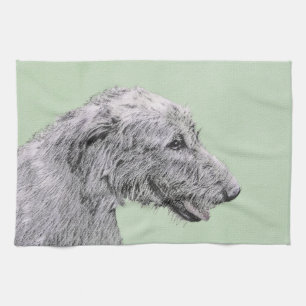 Linge De Cuisine Peinture de Wolfhound en Irlande - Beau art origin