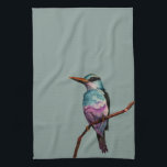 Linge De Cuisine Peinture d'oiseau de couleur de sucrerie de coton<br><div class="desc">C'est une peinture d'aquarelle d'un oiseau dans des couleurs de sucrerie de coton. Elle est étée perché sur une branche.</div>