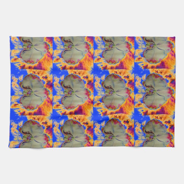 Linge De Cuisine Peinture d'orchidée aquarelle abstraite boho éléga (Horizontal)