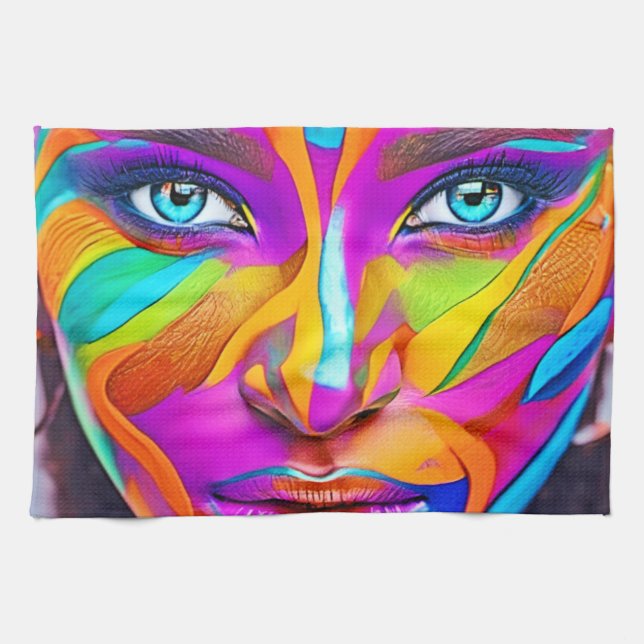 Linge De Cuisine Peinture faciale vibrante (Horizontal)