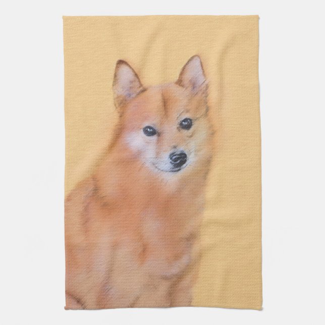 Linge De Cuisine Peinture finlandaise Spitz - Jote Original Chien A (Vertical)
